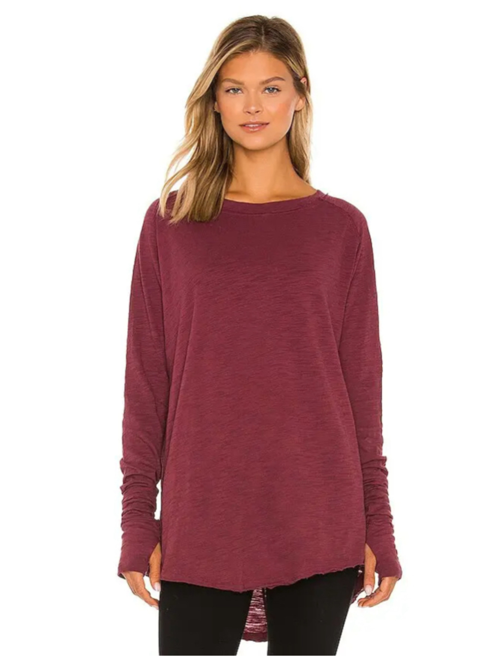 Free people we the free burgundy long sleeve Arden tee small